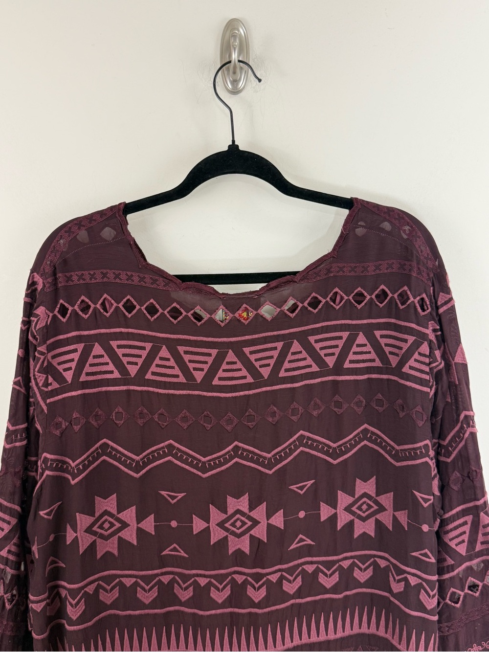 Johnny Was Long Sleeve Shift Dress Size XL Embroidered Bohemian Western - Picture 11 of 16